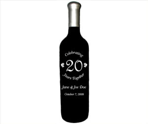 Engraved Wine Bottles Anniversary Celebration
