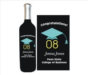 Graduation Keepsake Gift, Graduation Cap & Year Deep Engraved into a Wine Bottle