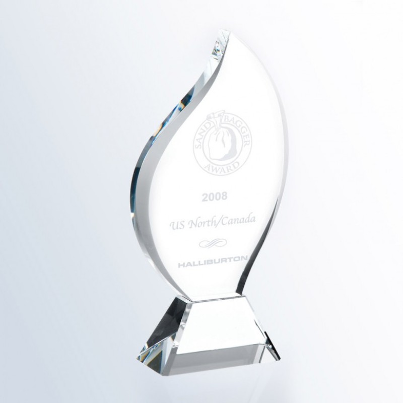 Clear Contemporary Crystal Flame Award