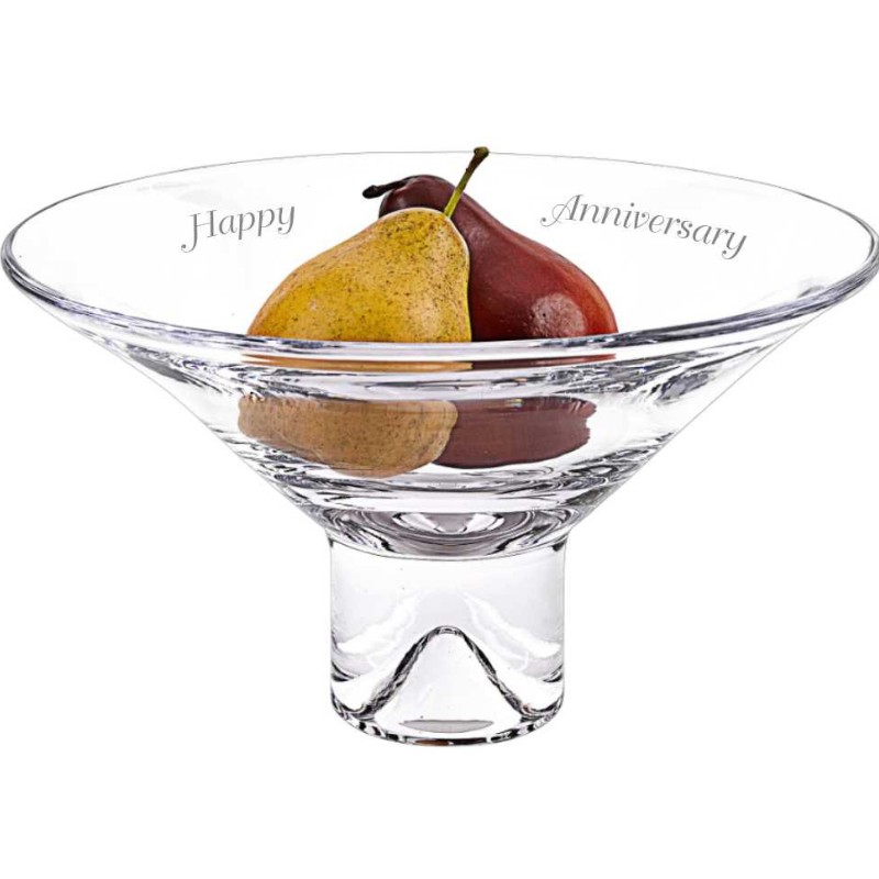 Clear Glass Personalized Inverted Pyramid Bowl - Melody