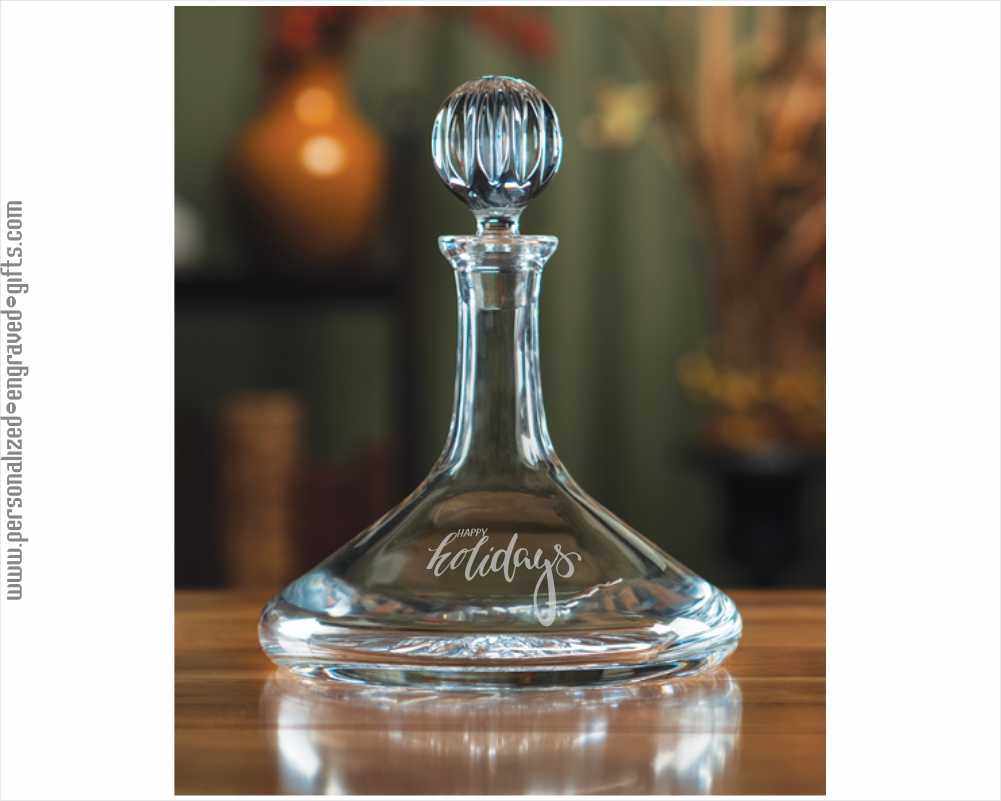 Lead Crystal Decanter with Stopper & Long Neck the Admiral