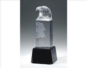 Custom Engraved Crystal Eagle Head Tower Award