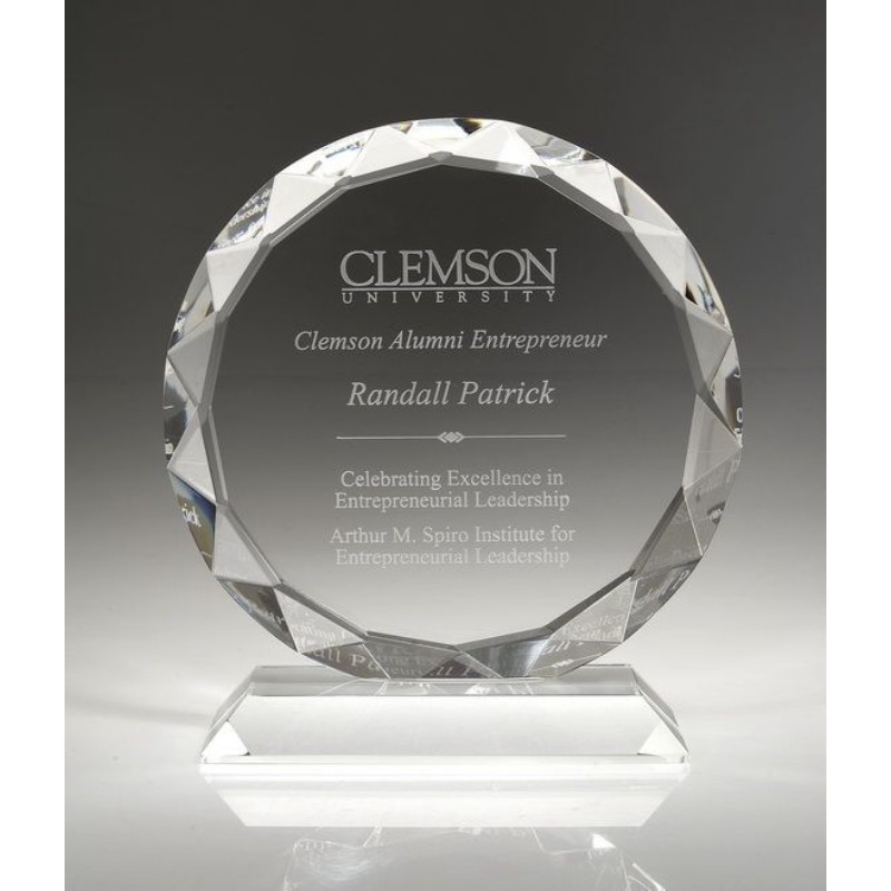 Custom Engraved Brilliant Crystal Sunflower Award