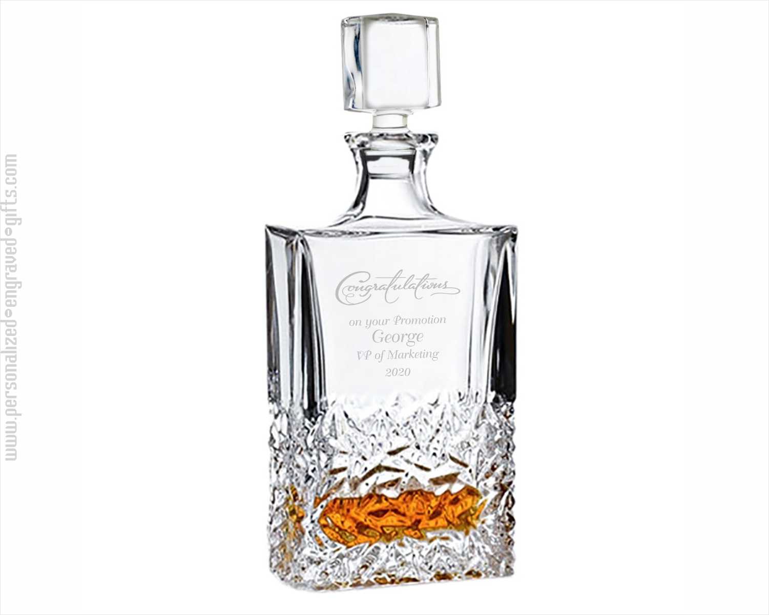 Personalized Decorative Rocky Decanter with Abstract Leaf Design