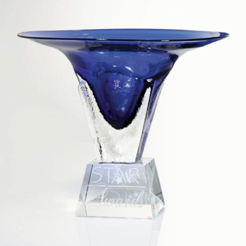 Engraved Glass Award Bowl Erma