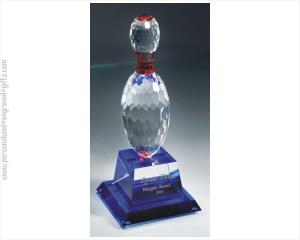 Custom Engraved Crystal Bowling Pin - Kingpin Award