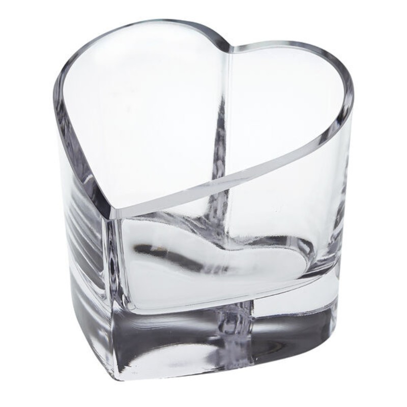 Engraved Crystal Heart Candy or Trinket Bowl - Adel