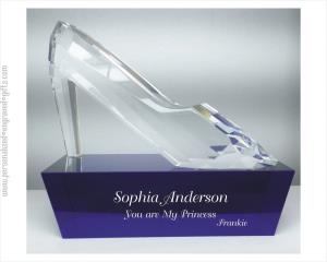 Engraved Crystal Pump, Slipper or Shoe Award