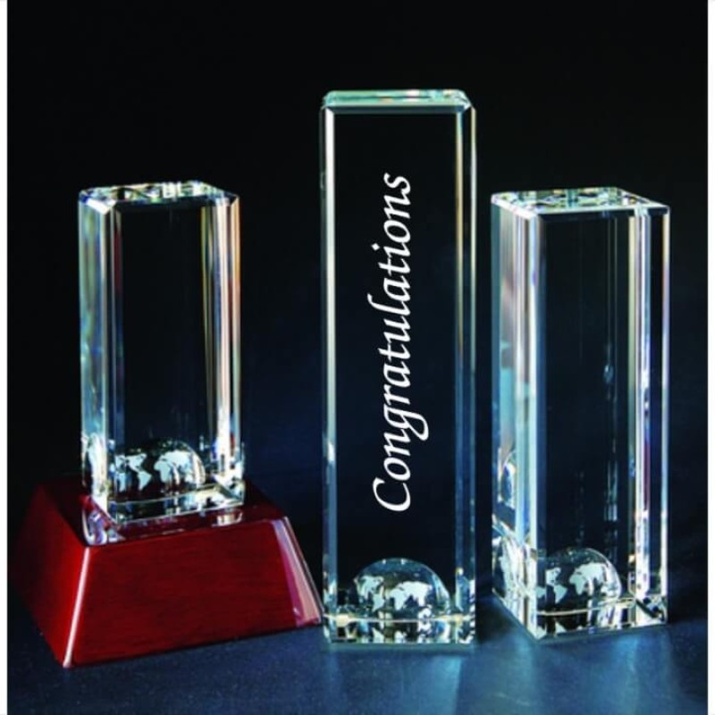 Engraved Crystal World Tower Award