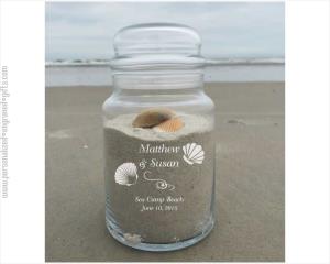 Engraved Glass Jar for you Beach Wedding Memories