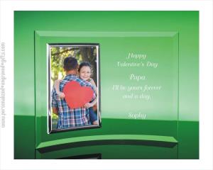 Engraved Glass Picture Frame for Valentines Day