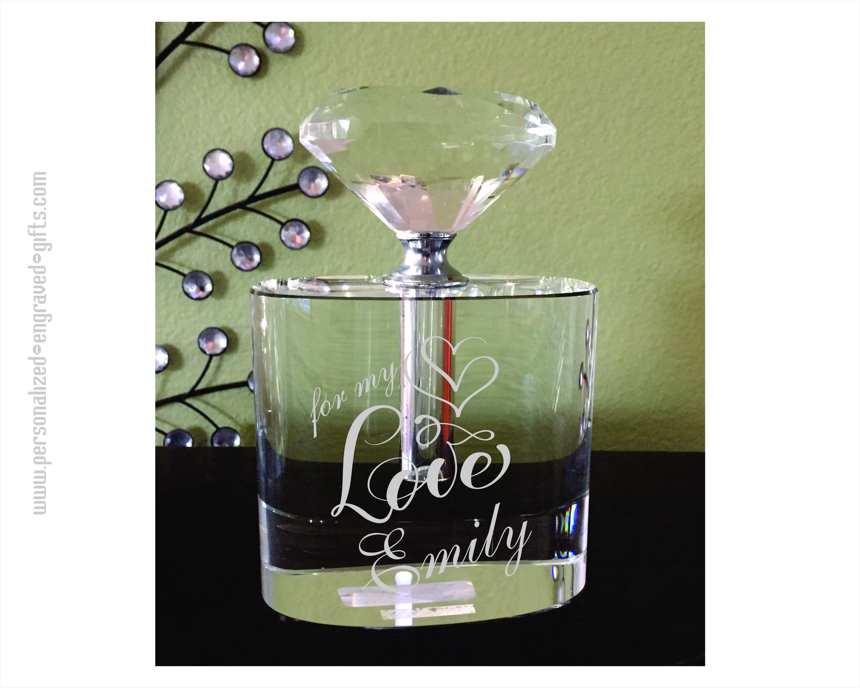 Engraved Crystal Perfume Bottle Kya