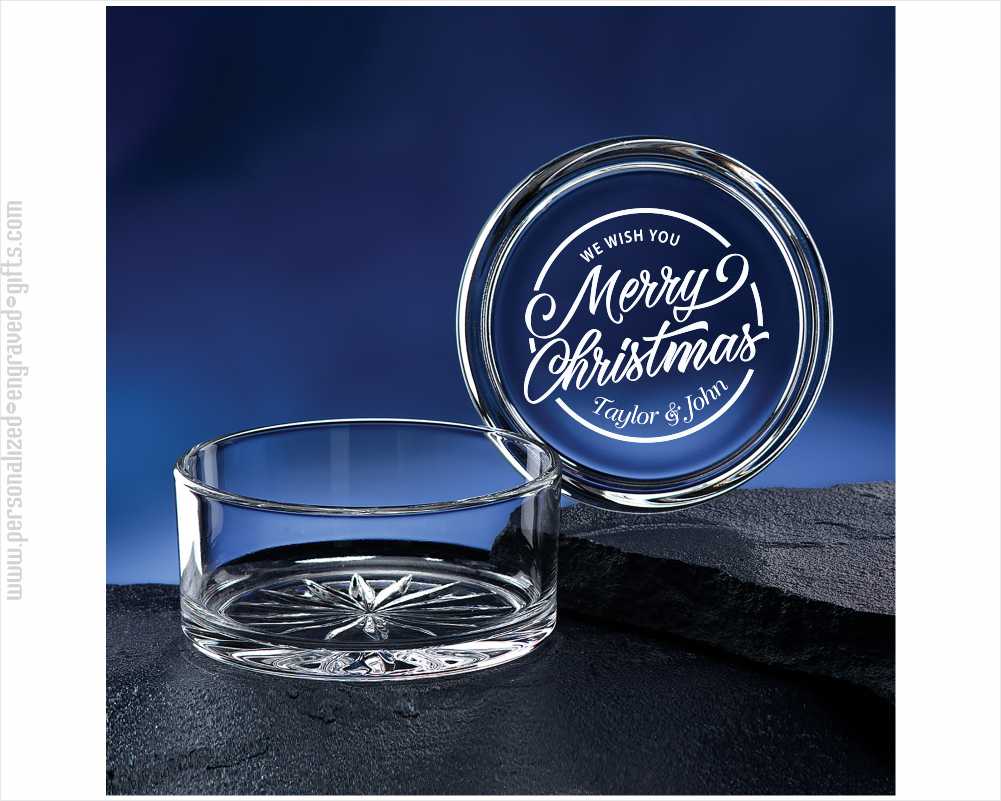 Engraved Round Crystal Candy Dish-Etoile