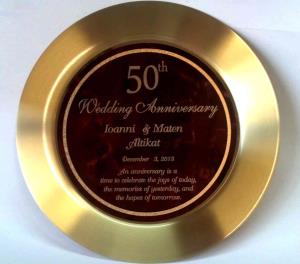 Brass Plate Engraved for 50th Wedding Anniversary