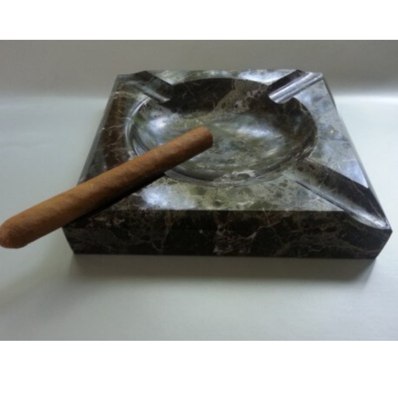Engraved Square Black Marble Cigar Ashtray - customized by you