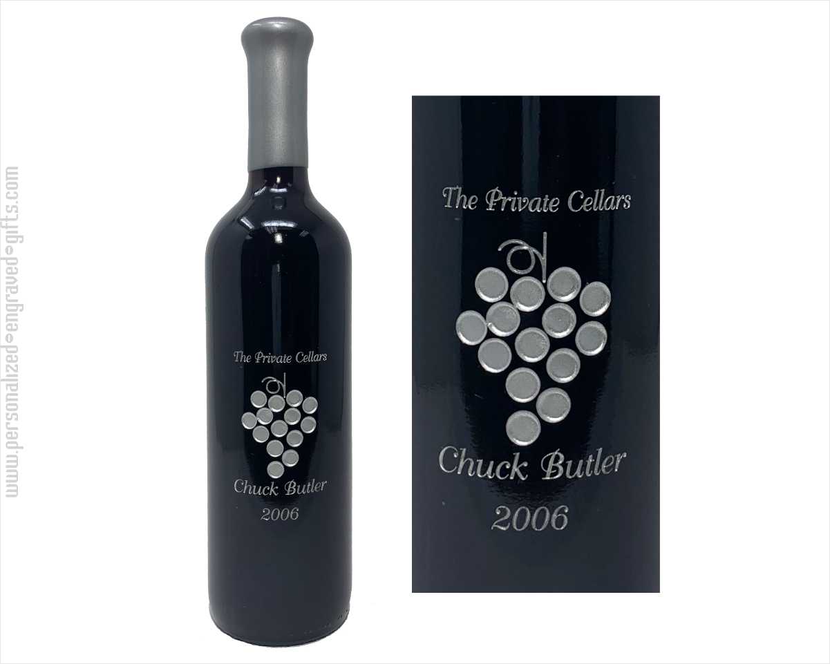 Engraved Wine Bottles-Grapes 1