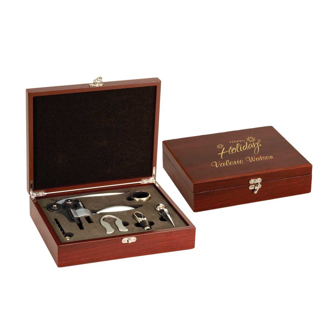 Engraved Wine Tool Gift Set with 5 Stainless Steel Tools