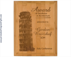 Engraved Genuine Bamboo Plaques