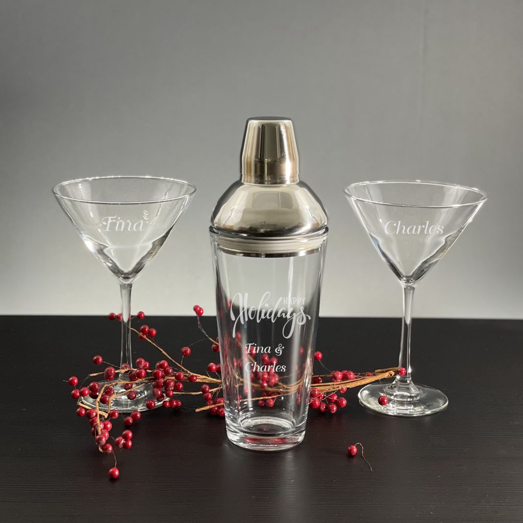 5-piece Stainless Steel Martini Cocktail Shaker Set Custom