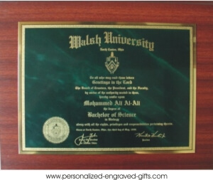 Laser Engraved Metal Diploma Plaque