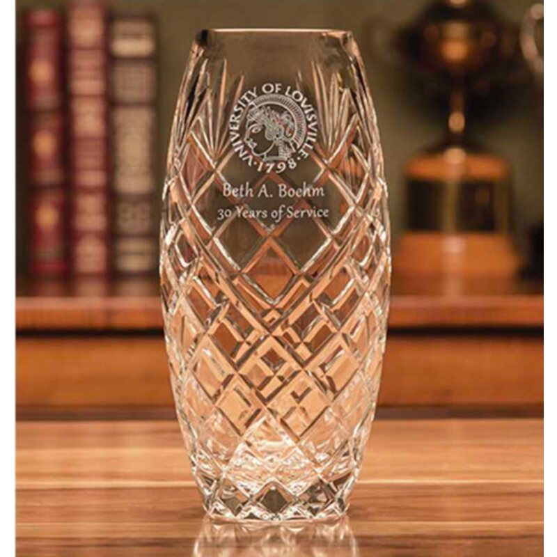 Lead Crystal Vase Personalized and Engraved the Lewis
