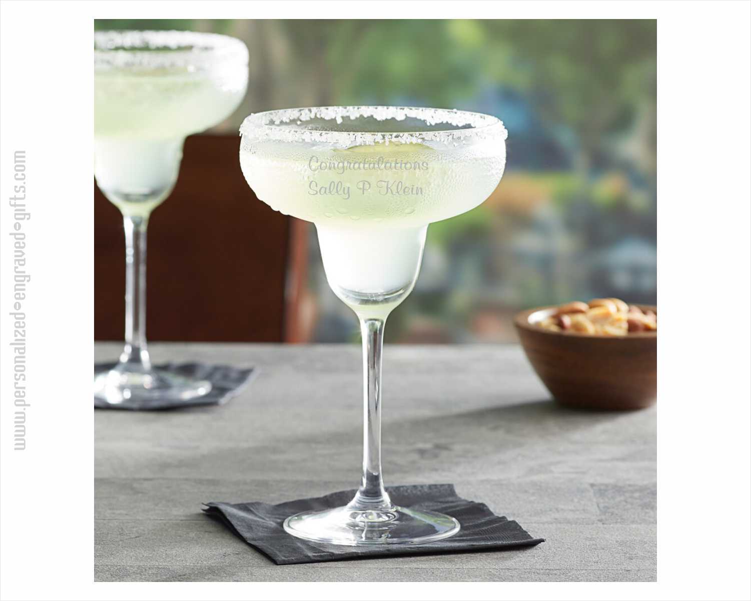 Classic Margarita 2 Glass Set Personalized and Engraved - Spicy