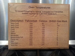 Laser Engraved Wooden Oven Temperature Plaque
