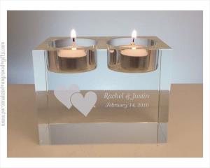 Personalized Crystal Candle Tea for Two