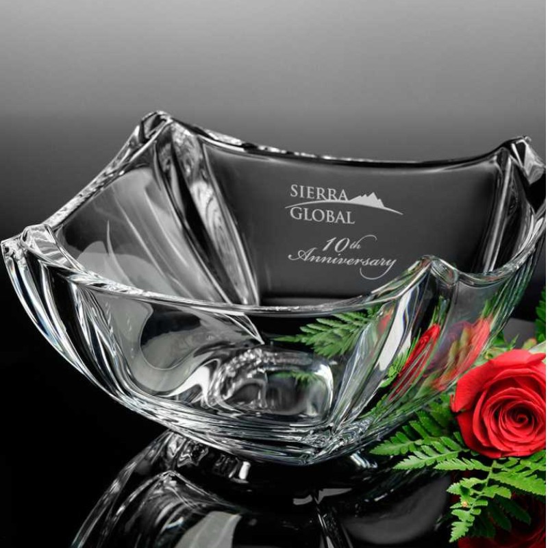 Personalized Crystal Contour Bowl