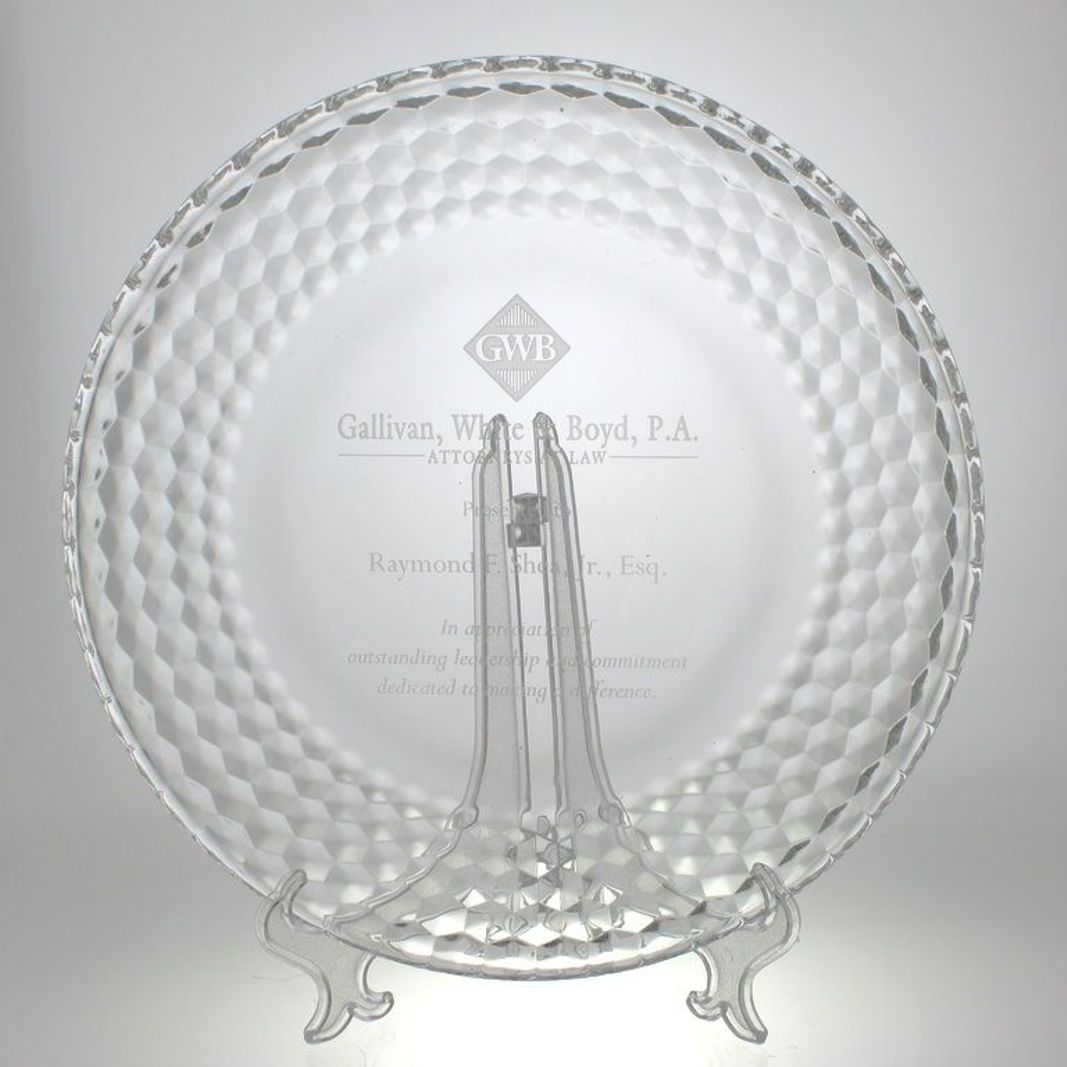 Personalized Glass Plate with Geometric Design Claire