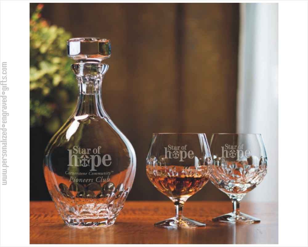 Personalized Lead Crystal Brandy Decanter and Snifter Set
