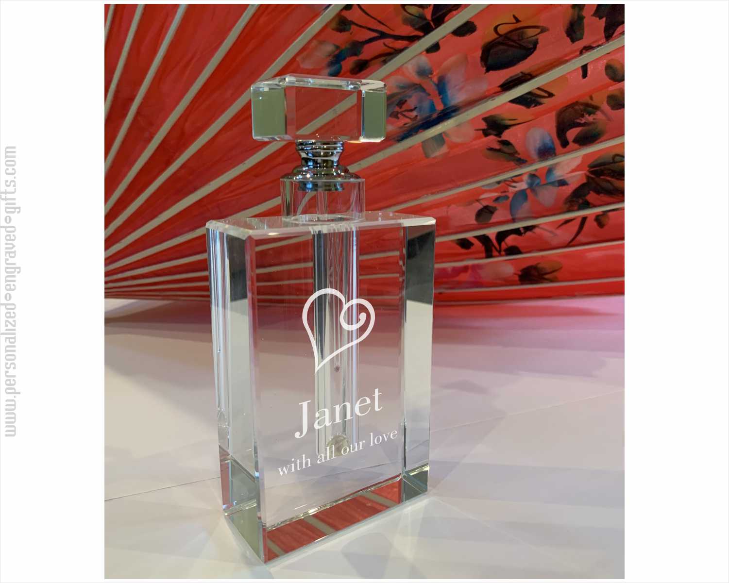 Personalized Elegant Crystal Perfume Bottle - Donna