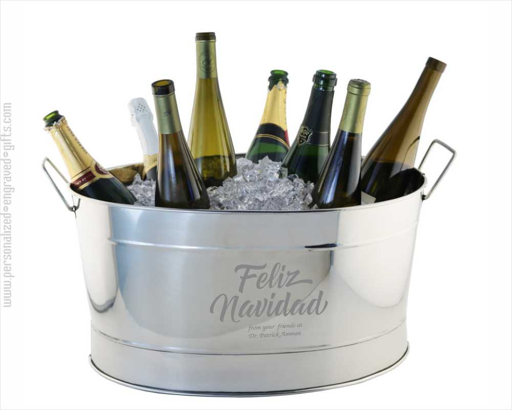 Personalized Stainless Steel Ice Bucket Old Timey