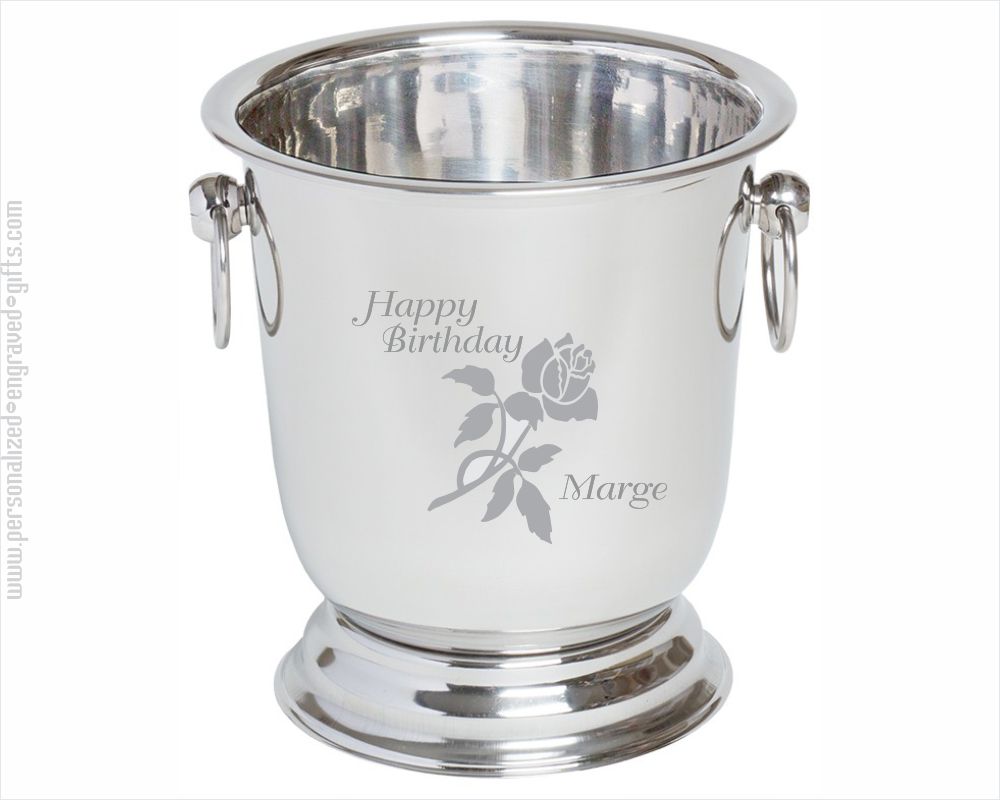 Polished Stainless Steel Ice Bucket Custom Engraved - The Empire