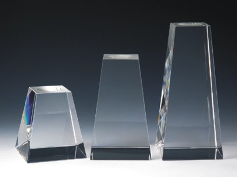 Engraved Crystal Clear Tower Bases - Clear Base 4