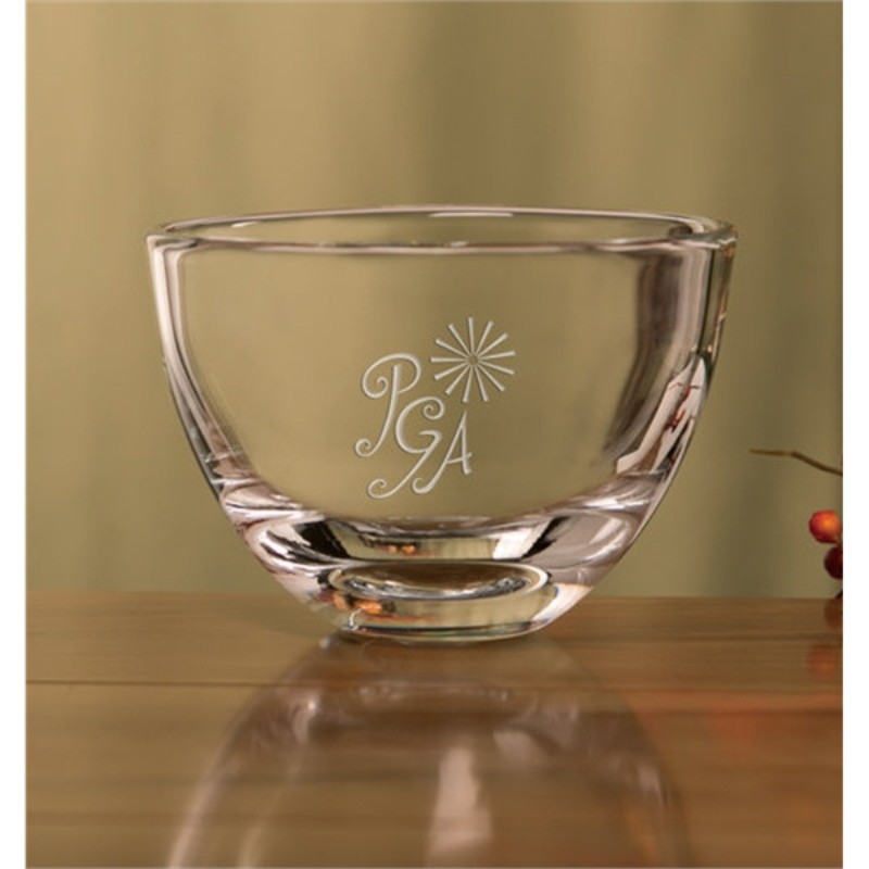 Small 5 inch Engraved Crystal Bowl - Harmonia