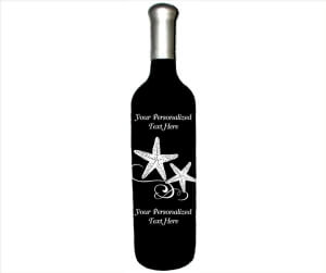 Engraved Wine Bottles - Starfish Design