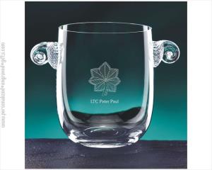 Customized Glass Ice Bucket with Handles the Silver Oak