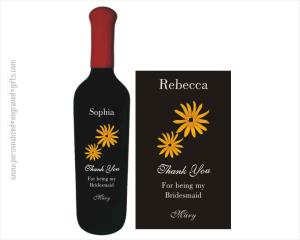 Thank You Bridesmaid Personalized Wine Bottles