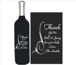 Engraved Wine Bottles - Thank You 2