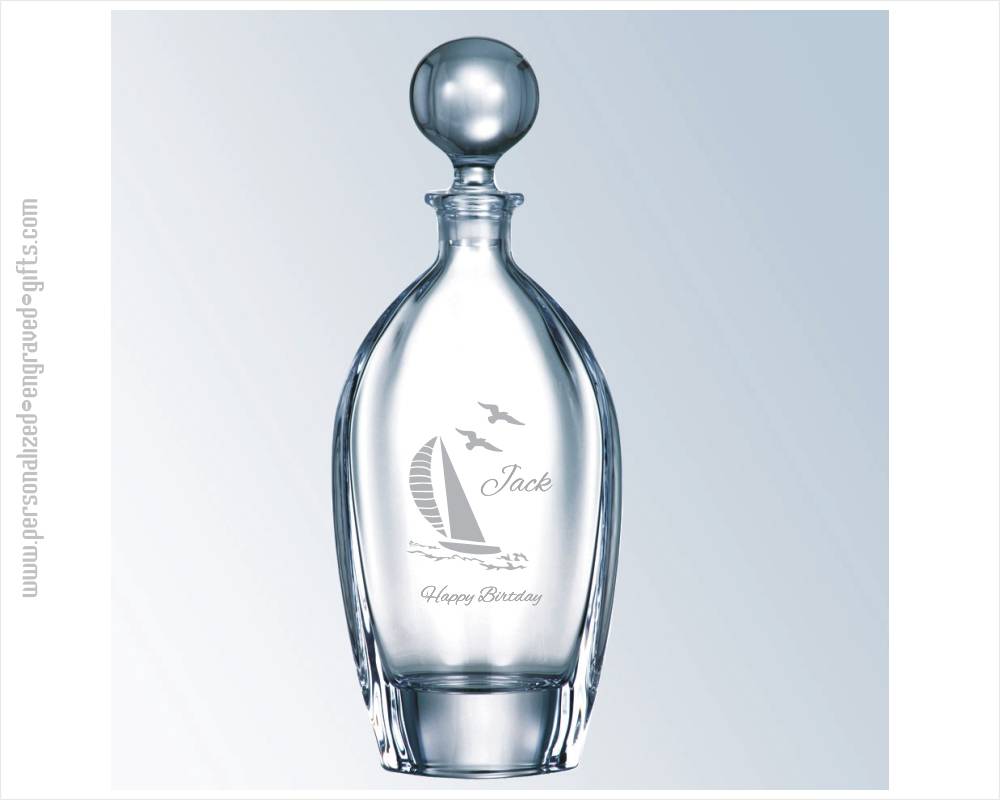 Celestial Personalized Crystal Decanter with Round Stopper