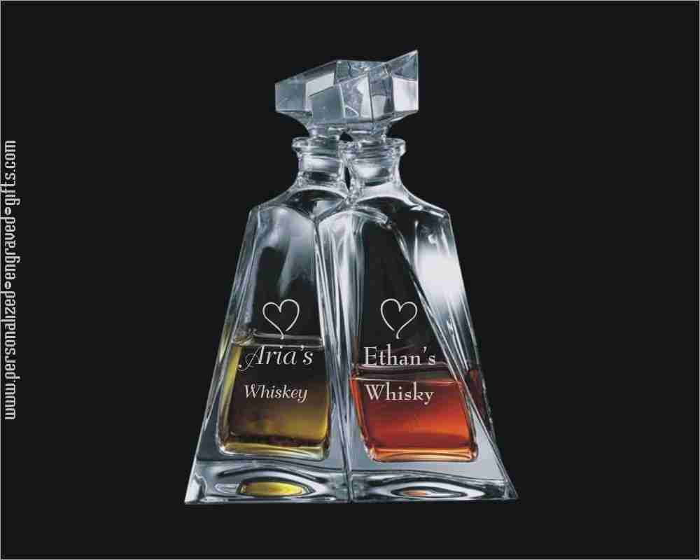 Engraved Twin Crystal Decanters Phelps