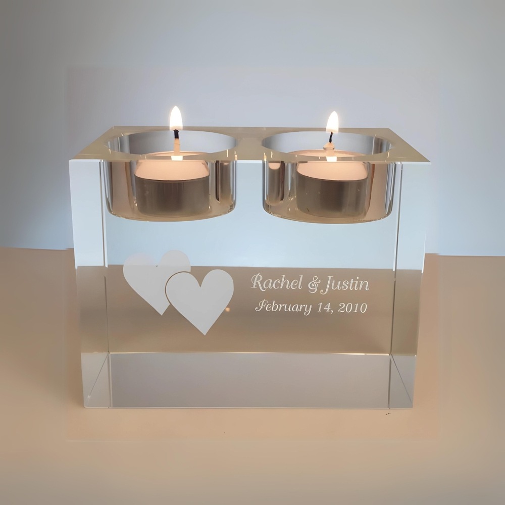 Personalized Crystal Tea Lights Candle Holders