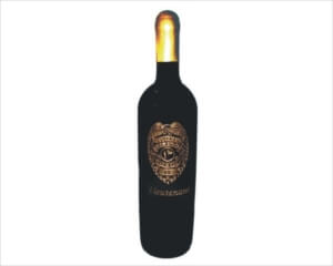 Engraved Wine Bottle - Police Badge