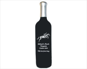 Engraved Wine Bottles - Jumping Horse