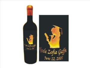 Engraved Wine Bottle - Girl Graduate