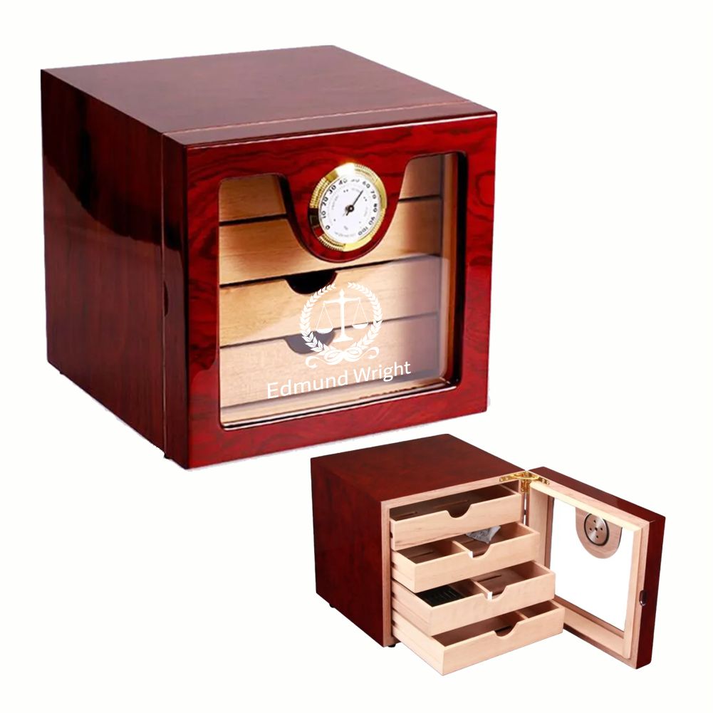 Desktop Cigar Humidor Cabinet Engraved Tunas