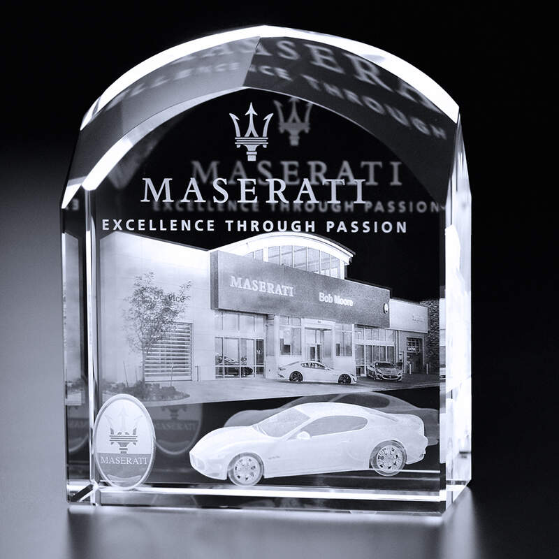 3D Engraved Crystal Award Cam