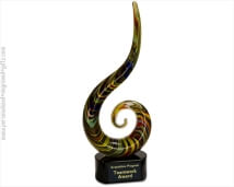 Engraved Art Glass Swirl Award Engraved With your Custom Text