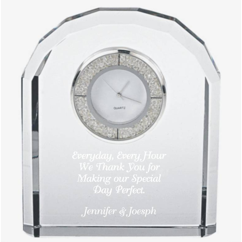 Bejeweled Crystal Clock Custom Engraved
